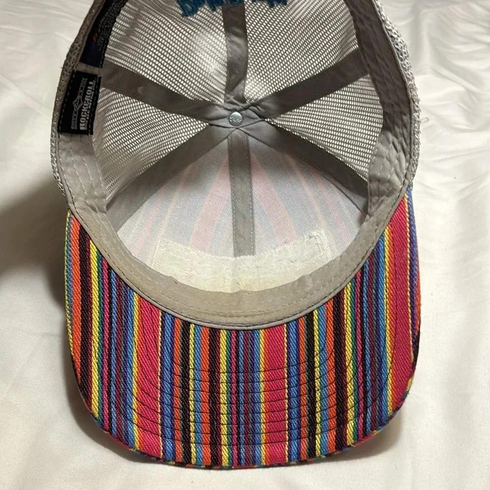 Dale Brisby Rock and Roll Denim Snapback Trucker's Cap Mesh “Just Rodeoin’”